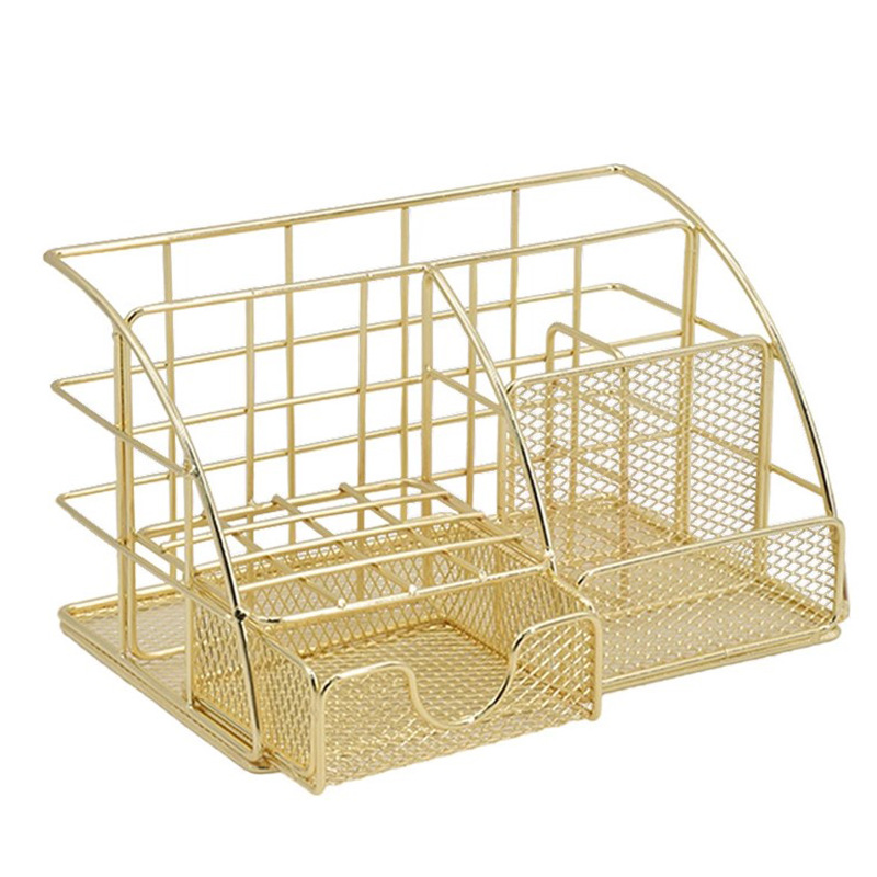 Schreibtisch-Aufbewahrungsbox, RoséGold, Netzstoff, Metall, Bürobedarf, Zubehör mit Schublade für Zuhause, Büro, machen-hoch-Organizer, MuhPo Diego Diego
