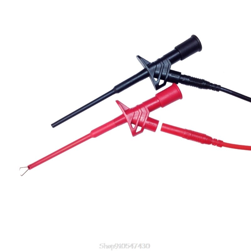 2 Pcs Insulated Test Hook Clip 1000V 10A Flexible Probe High Voltage 4mm Socket D23 20