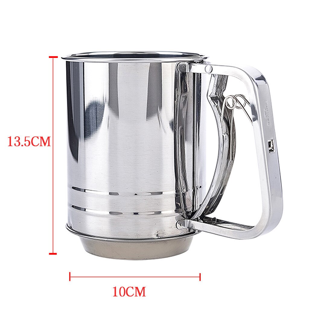 Flour Sifter Stainless Steel - Large Capacity Stainless Steel Sifter For Baking Flour, Powdered Sugar - Double Layer: M