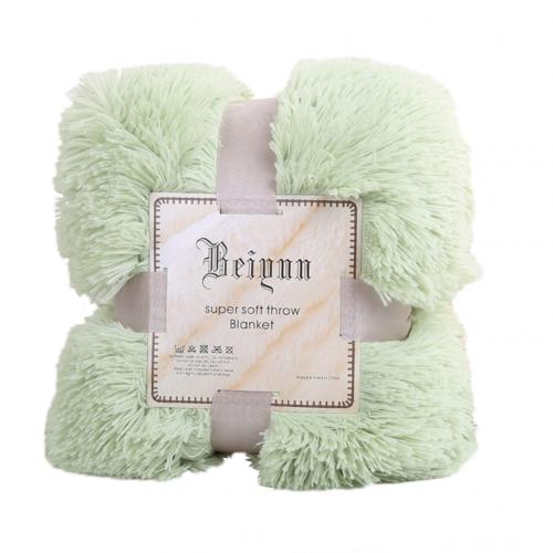 80x120cm doux moelleux Shaggy lit canapé couvre-lit literie feuille jeter couverture décorations de noël pour la maison couette: Mint Green