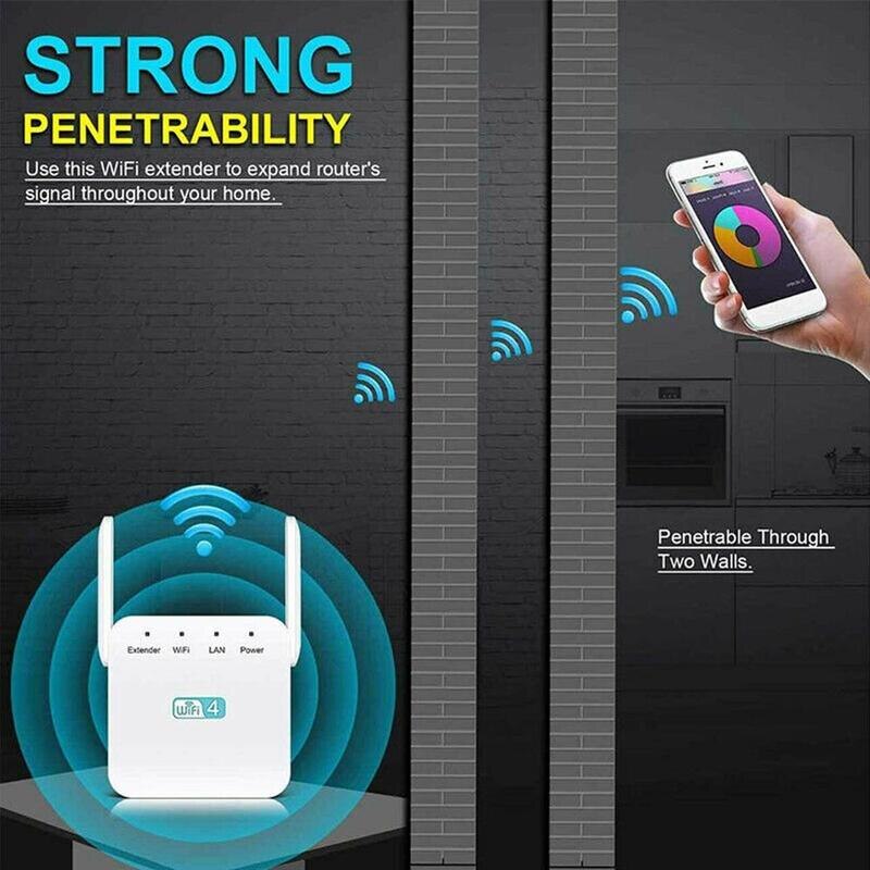 5Ghz Wireless WiFi Repeater 1200Mbps Router Wifi Long Extender Signal Repeater Booster Wi-Fi Home Black Amplifier Range Sup W6F9
