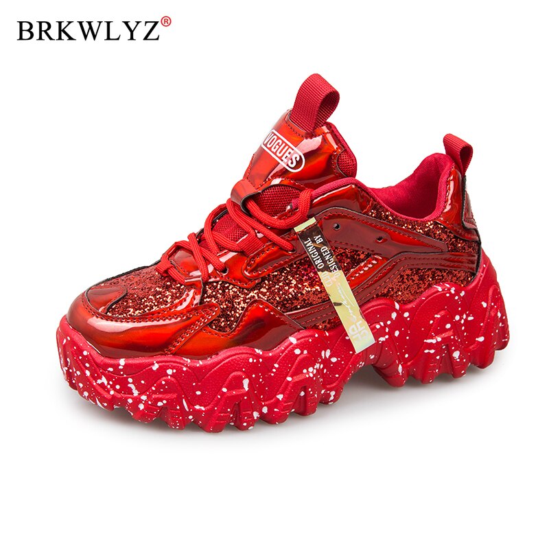Brkwlyz chunky sneakers bling hvide platform sko kvinde sneakers zapatillas mujer dame fritidssko