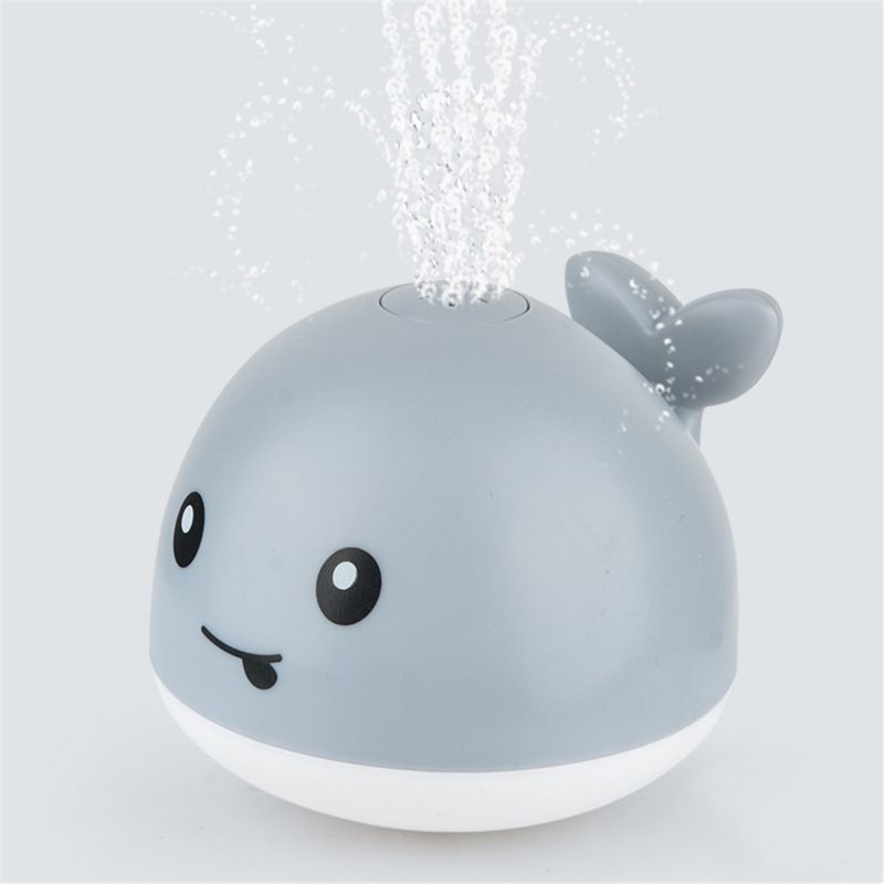 Baby lys op badekar legetøj hval vand sprinkler pool legetøj til småbørn spædbørn børn: Grå