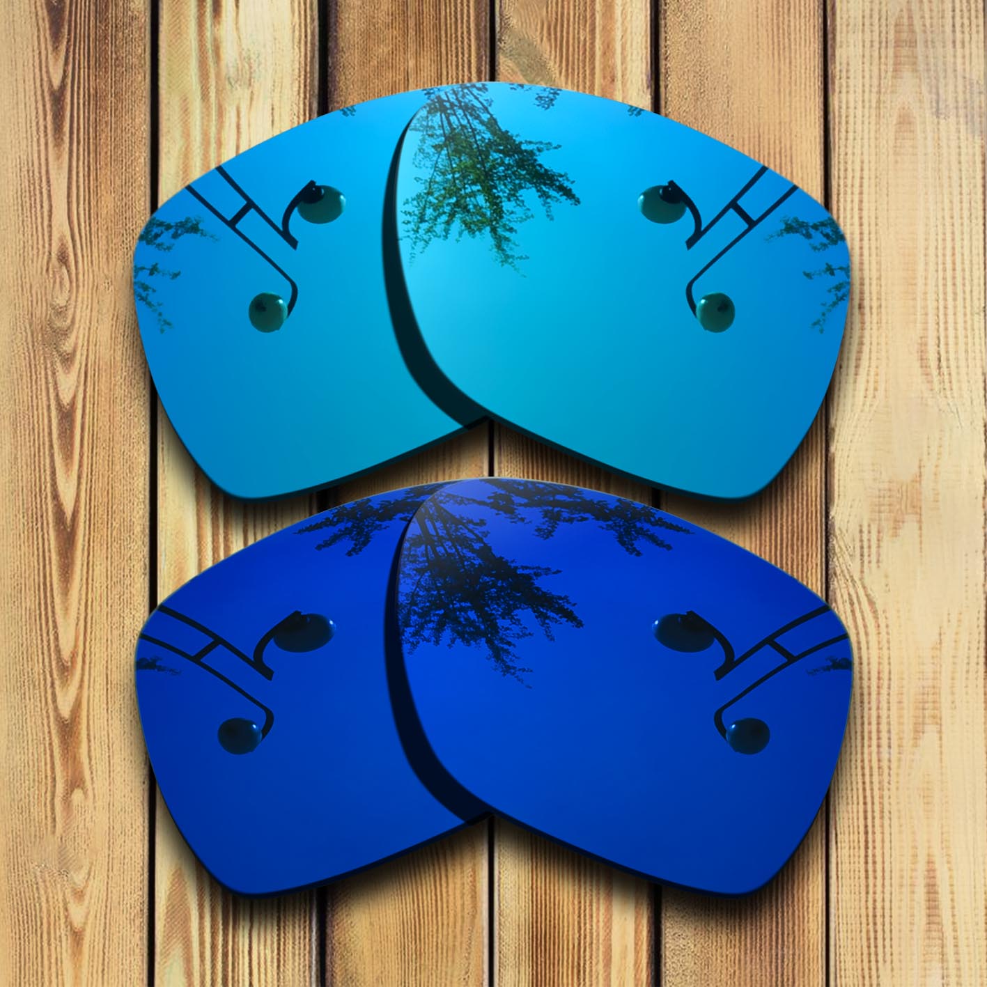 100% Precies Gesneden Gepolariseerde Vervanging Lenzen Voor Spy Optic Cyrus Zonnebril Blauw Mirrored Coating Kleur Keuzes: Blue -Deep Blue