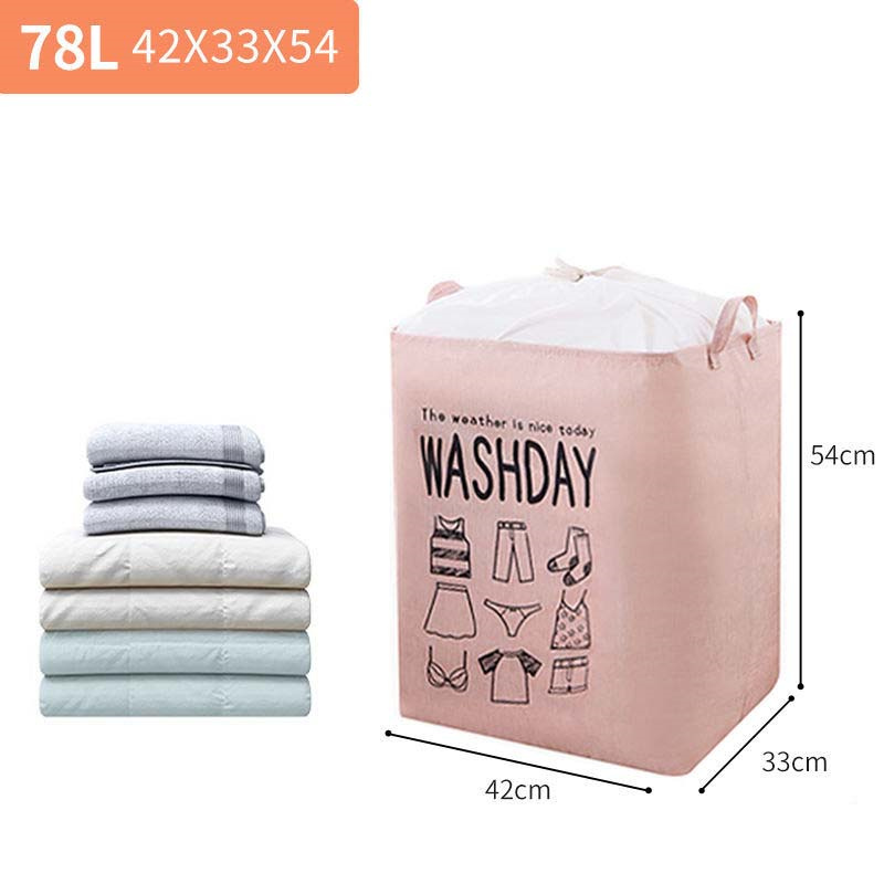 105L Dikke Katoenen Trekkoord Zak Quilt Opbergtas Katoenen Dekbed Opbergtas Garderobe Plus Size Opbergtas Thuis Opslag: 78L pink