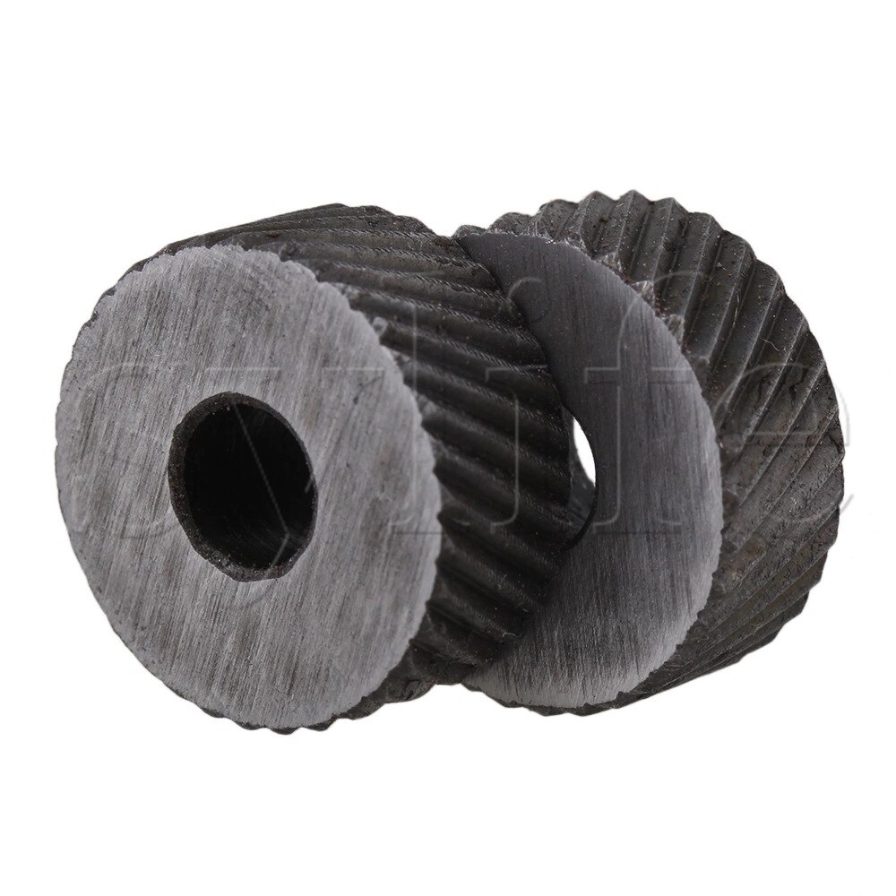 2PCS 1.5mm Pitch Diagonal Coarse 19mm OD Knurling Wheel Roller Tool Steel