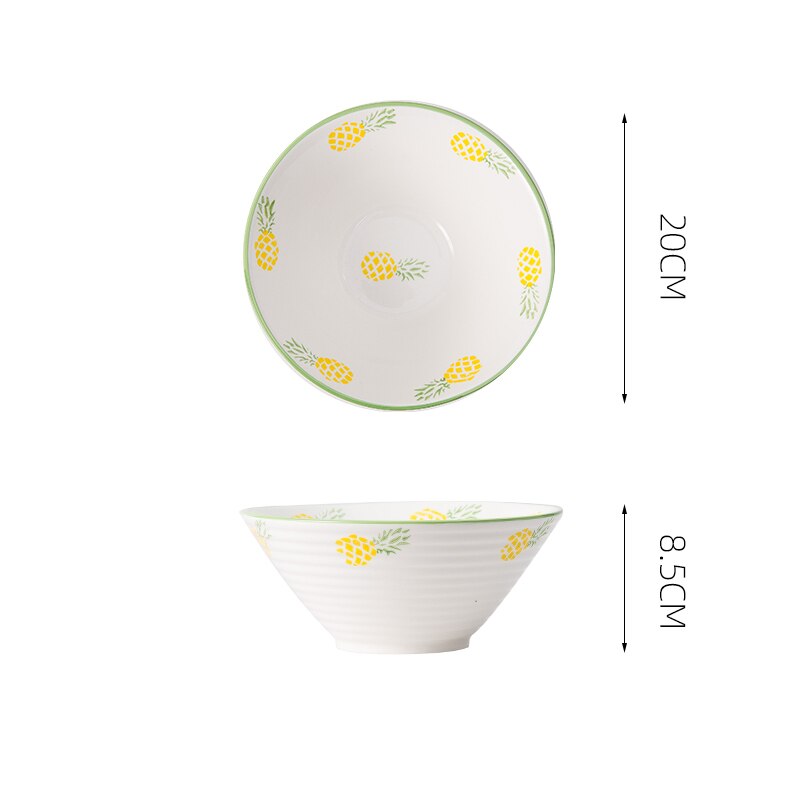 Frete grátis & tigela de macarrão instantâneo salada de arroz sopa de frutas forno microondas utensílios de mesa domésticos especiais: E-Pineapple