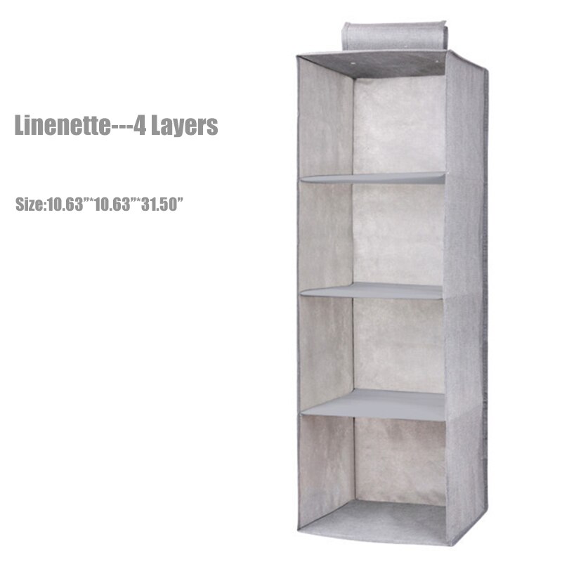 3/4/5 Layers Linen Closet Organizer Storage Foldable Fabric Bag Hanging Clothes Holder Clothes Home Classification Storage D30