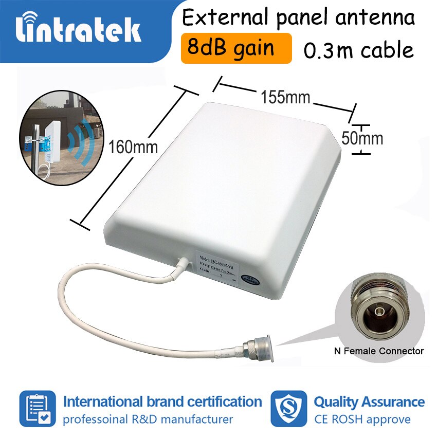 Lintratek 700-2700mhz 2G 3G 4G Panel Antenna 9dbi Indoor 8dbi Outdoor GSM LTE UMTS For Signal Booster Celular Amplifier Repeater