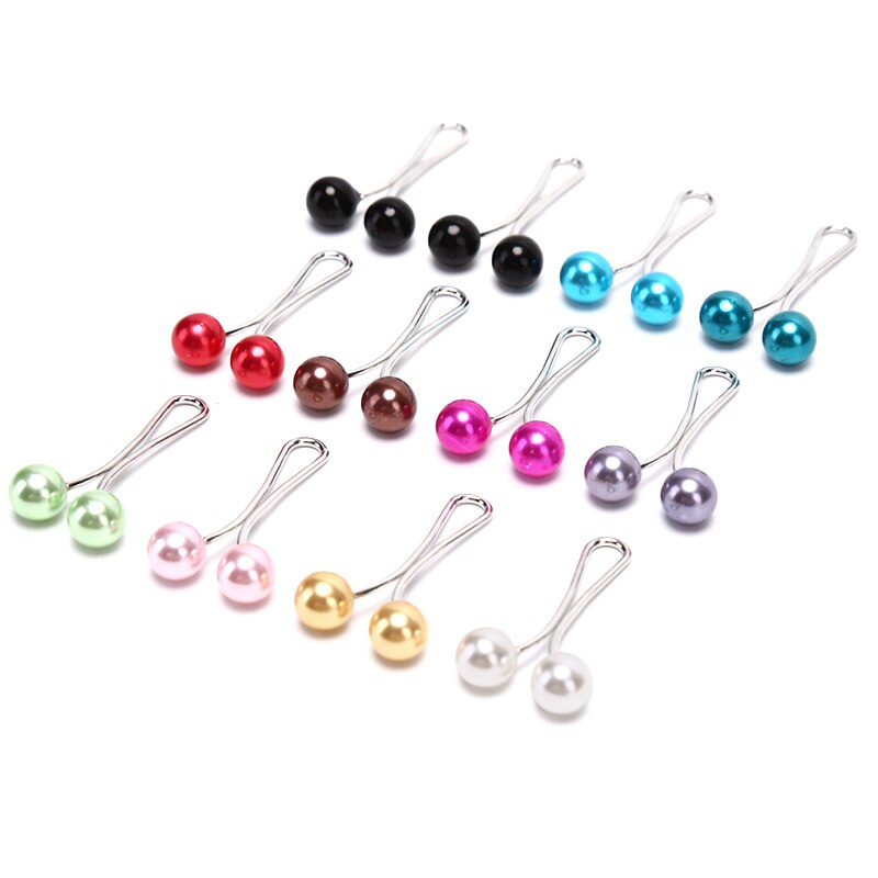12 Stuks Hoofddoek Shawl Sjaal Lady Moslim Sjaal Hijab Clips Parel Sjaal Broche Pin Parel Hoofddoek Shawl Sjaal Lady