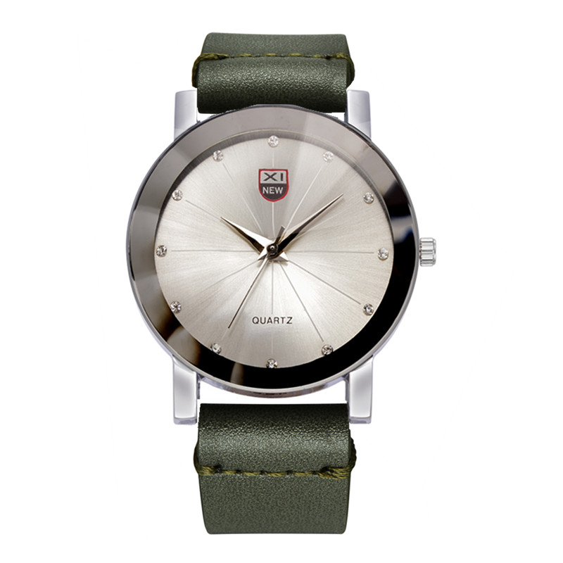 Relogio Masculino Xinew Goedkope Horloges Voor Mannen Mode Lederen Band Eenvoudige Quartz Polshorloge Erkek Barato Saat Zwart: Bruin