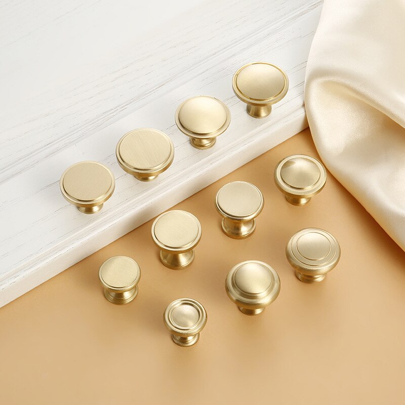 Round Brass Dresser Knob Drawer Handle Cabinet Door Handle Furniture Antique Kitchen Handle