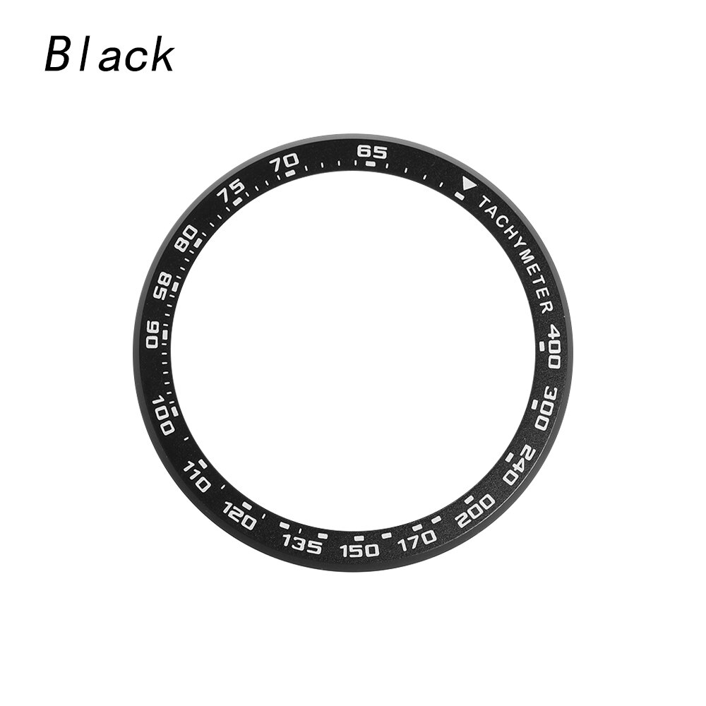 Pour Xiaomi Amazfit GTR 47MM métal bord extérieur couverture lunette anneau cadran échelle vitesse tachymètre étui pour Amazfit GTR 47 Film: black