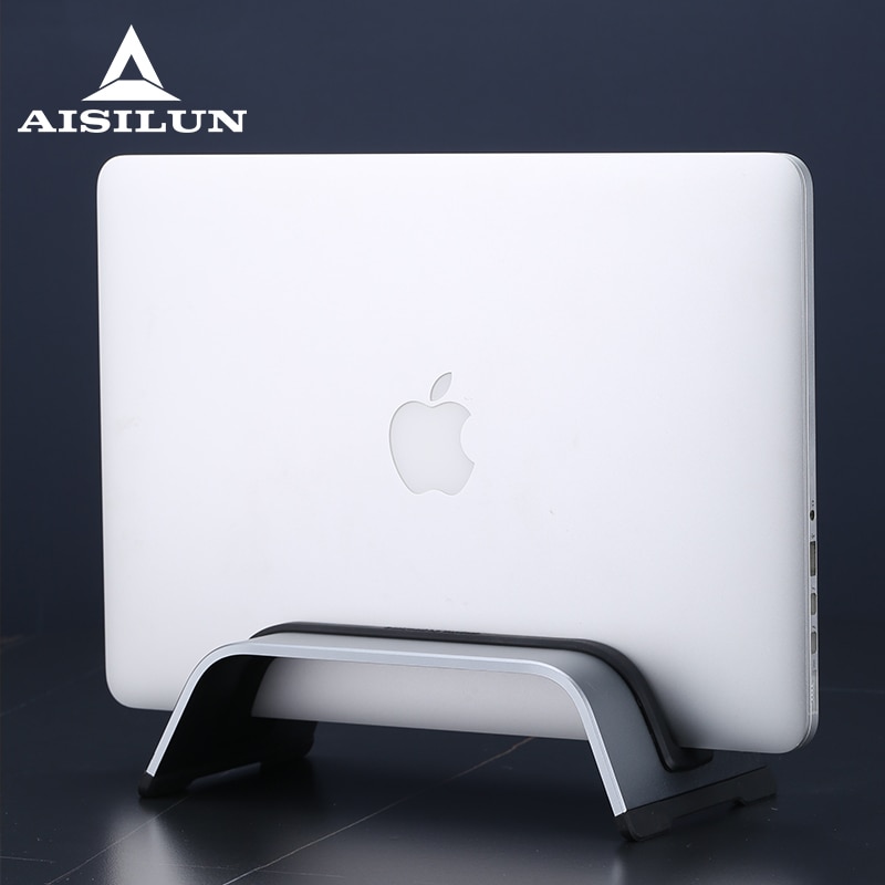 vertical laptop stand mobile height aluminium macbook vertical stand Space-Saving portable multifunctional black