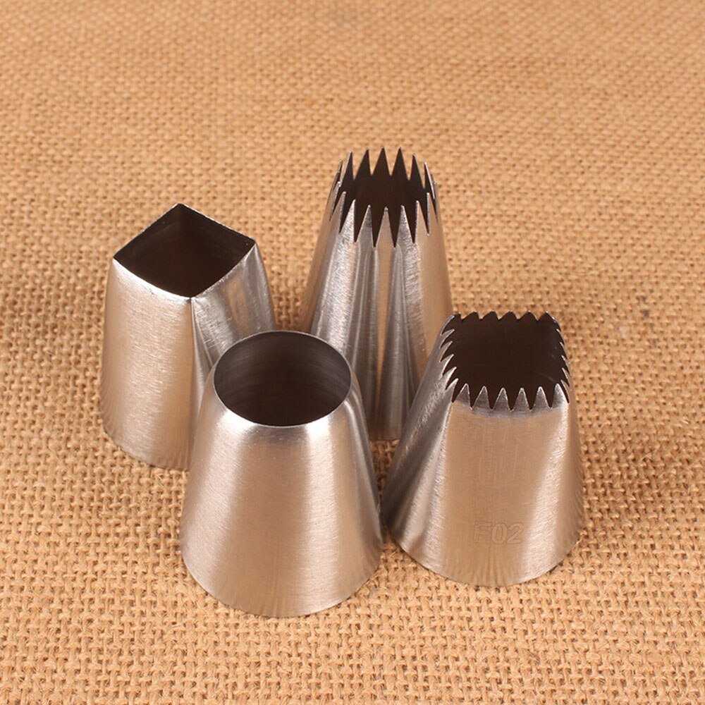 Diy 4pcs/set Square Cake Piping Nozzles Icing Cream Pastry Nozzles Piping Nozzles Fondant Sugarcraft Cake Decorating Tips