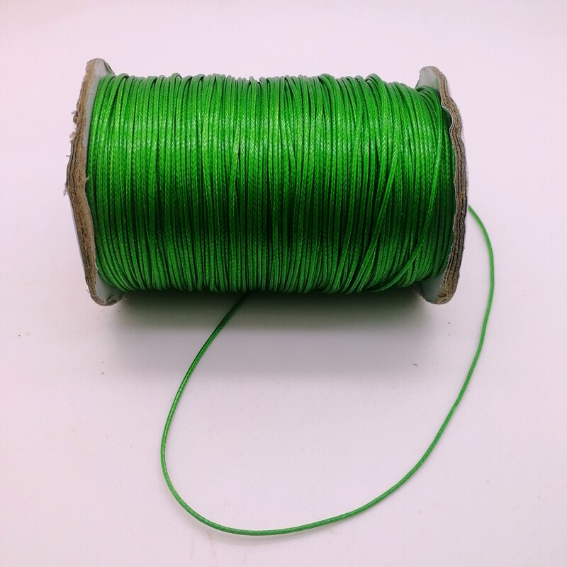0.5/ 0.8/ 1.0/ 1.5/ 2.0mm Green Waxed Cord Waxed Thread String Strap Necklace Rope Bead For Bracelet DIY