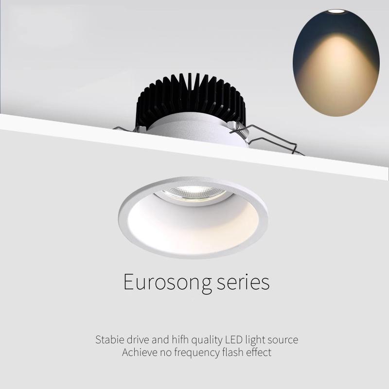 Household no main light narrow edge spotlight LED ceiling lamp embedded hole lamp living room high CRI deep anti-glare downlight