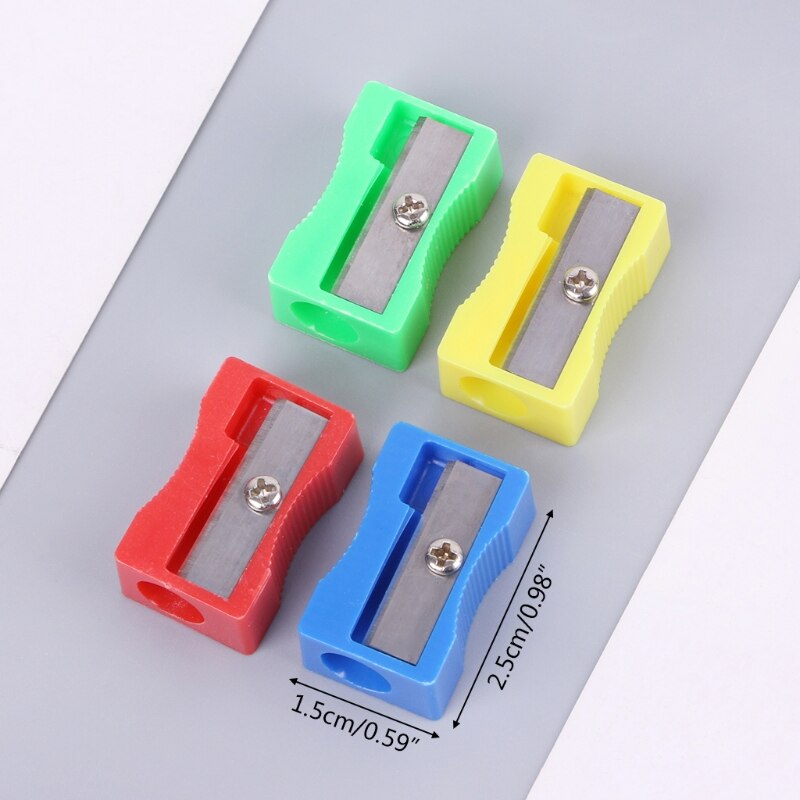10Pcs Plastic Single Hole Pencil Hand-held Sharpener School Office Stationery 090F