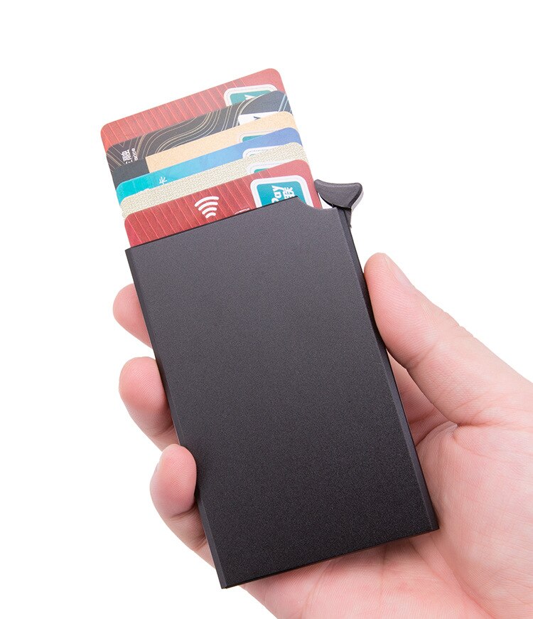 Antitheft Metalen Credit Id Kaarthouder Portemonnee Mannen Rfid Blokkeren Aluminium Zakelijke Creditcard Houder Case Mini Portemonnee Voor Kaarten