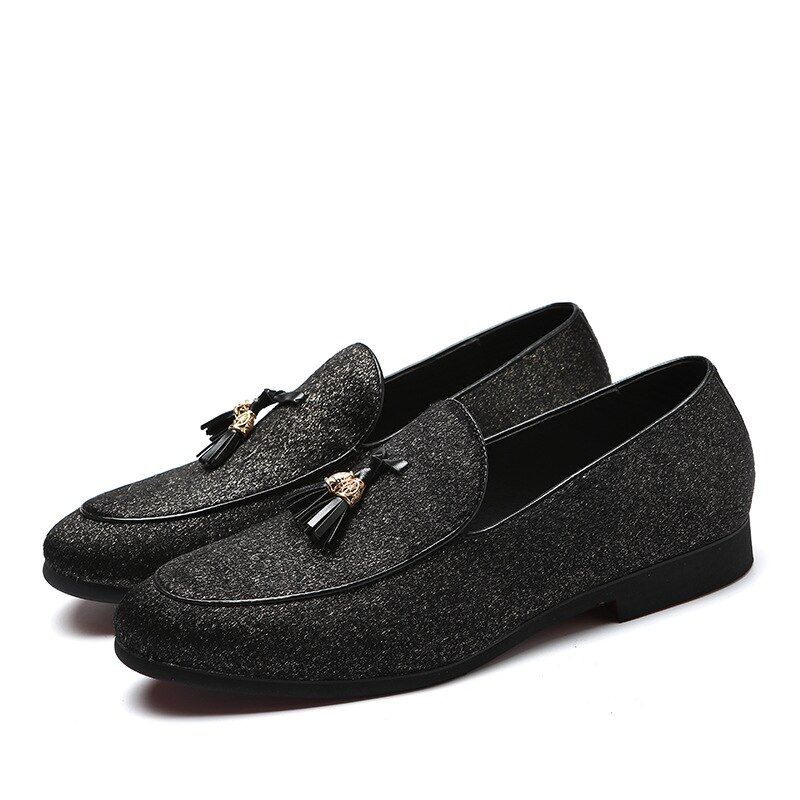 Zapatos informales con flecos y borlas para hombre, mocasines sin cordones de tacón bajo, calzado de para Club nocturno, 38-48 talla grande,