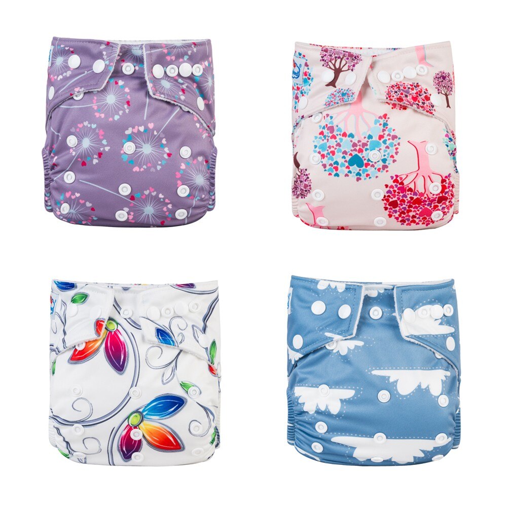 Babyland 4 Stks/pak Wasbare Luier Broek Pocket Luier Herbruikbare Luiers 3-15Kg Baby Ondergoed Dag &amp; Nacht Luier: Ivoor