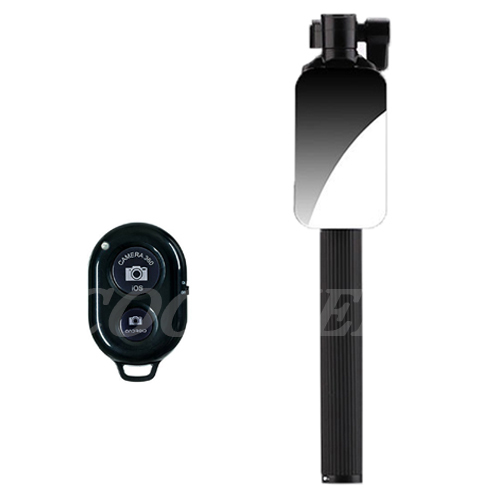 COOLJIER Neueste Drahtlose Fernbedienung Bluetooth Selfie Stock mit Mini Stativ und spiegel Für iPhone Samsung Huawei Android: Schwarz