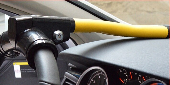 T shaped type Car steering wheel lock auto anti theft lock: 2001A30  yellow