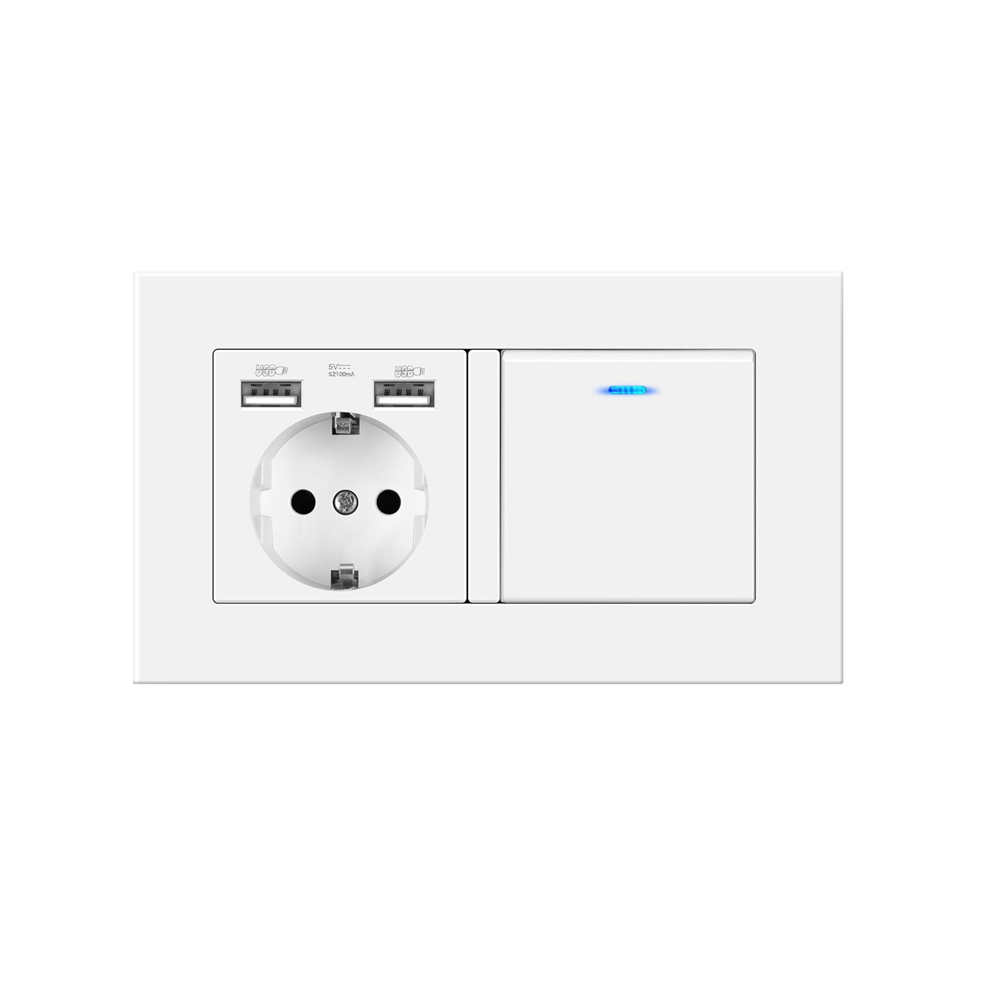 Germany Standard home Wall Power Socket With DIY socket RJ45 switch TV computer Retardant PC panel 146*86mm Electricity outlet