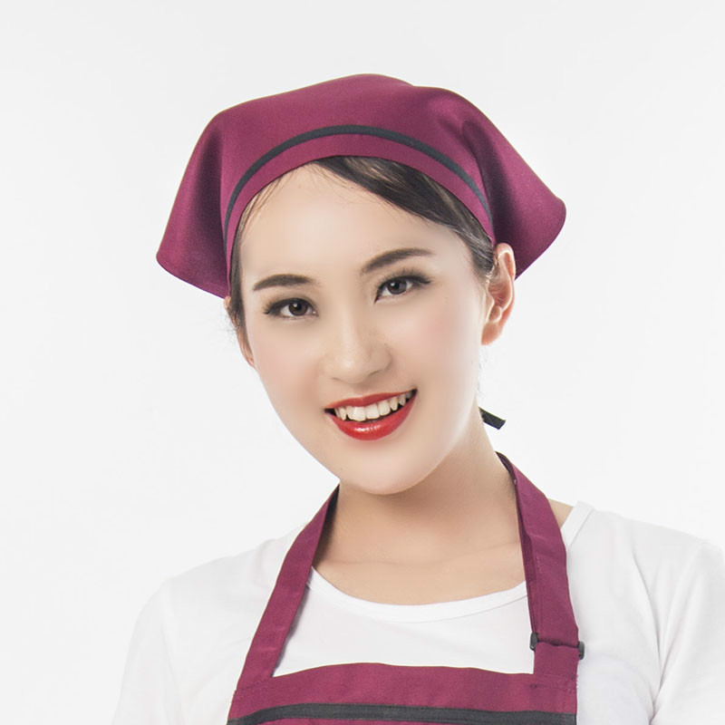 Chef Waiter Waitress Hat Food Service Caps Cafe Restaurant Work Cooking Cap Kitchen Bakery Catering Triangle Headscarf 10 Colors: 8