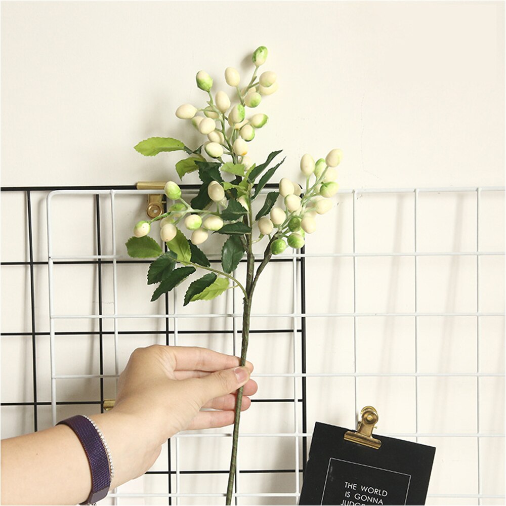 Artificial Olive Bean Flower Tree Branch Bouquet Greenery Flower Plant Decoration For DIY Wedding Party Home Garden Props Supply: 04
