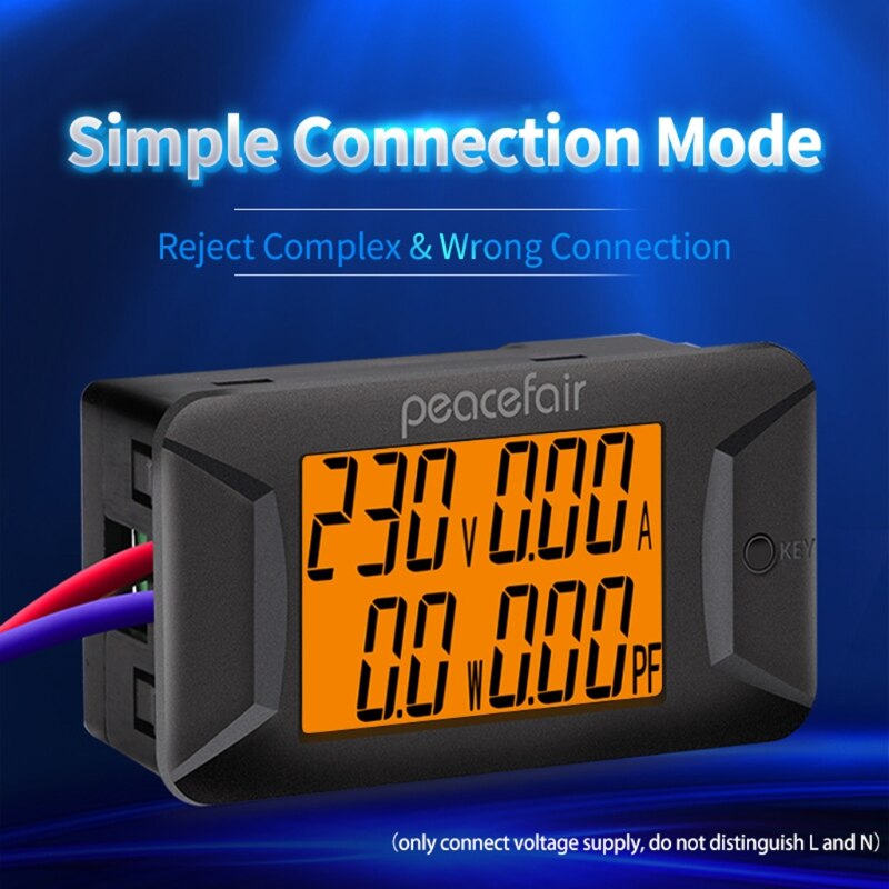 Ac 40-400V 100A Digitale Multimeter Spanning Stroom Meter Elektrische Instrument Power Factor Meter M4YD