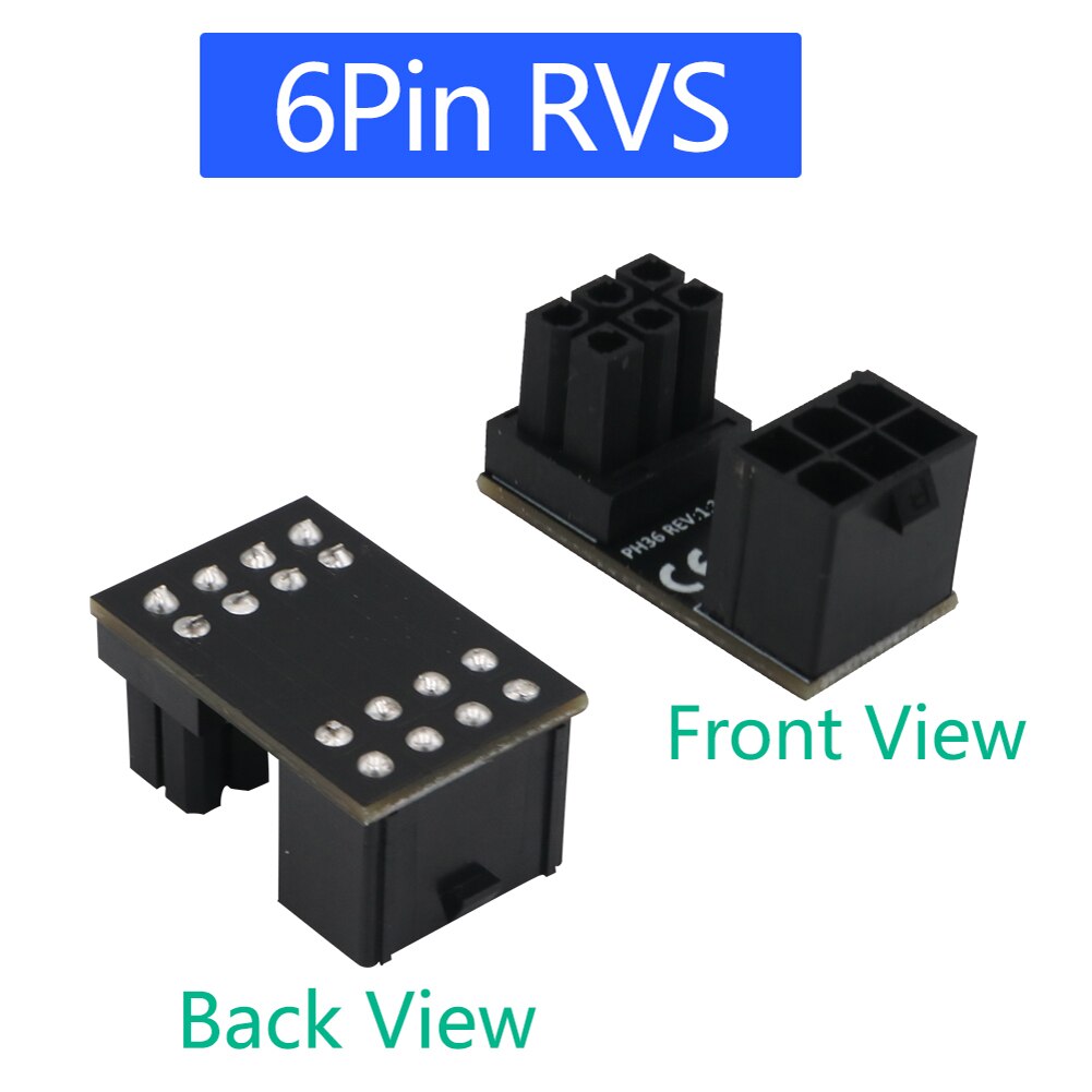 Angled Turning Connectors Angled Power Adapter Desktops 2x ATX 6 Pin Power Supply Adapter for Graphics Cards