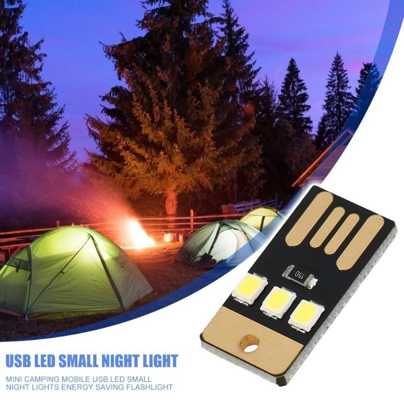 Outdoor Mini Slim For Camping Night Hiking Tent Lamp Light Portable Energy Saving Flashlight Mobile USB LED Small Lighting Tool