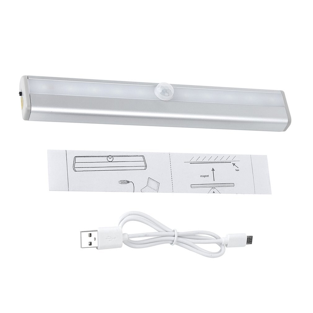 Led Menselijk Lichaam Infrarood Sensor Licht Usb Opladen Garderobe Kast Gang Decoratieve Nachtlampje