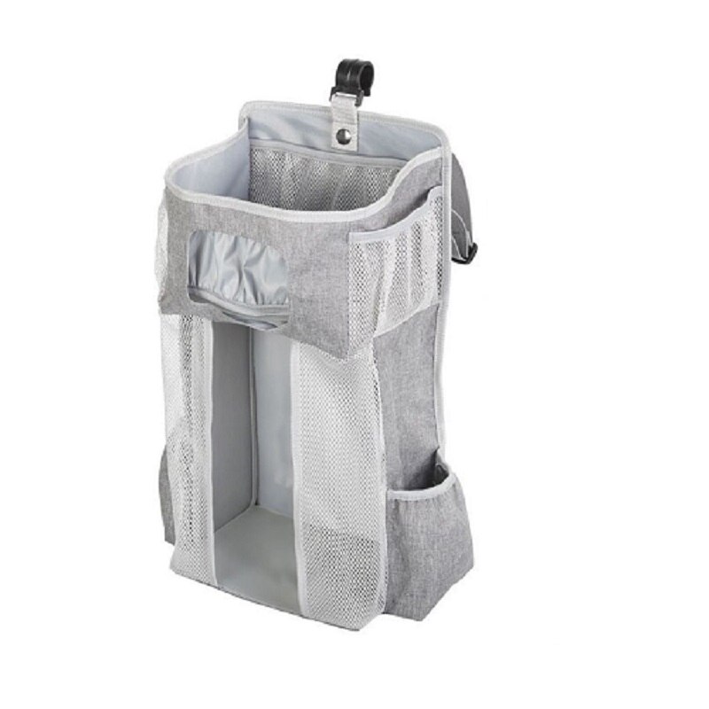 Windel Hefter Baby krippe hängen tasche nacht lagerung tasche multifunktionale abnehmbare bett windel spielzeug lagerung tasche: grau