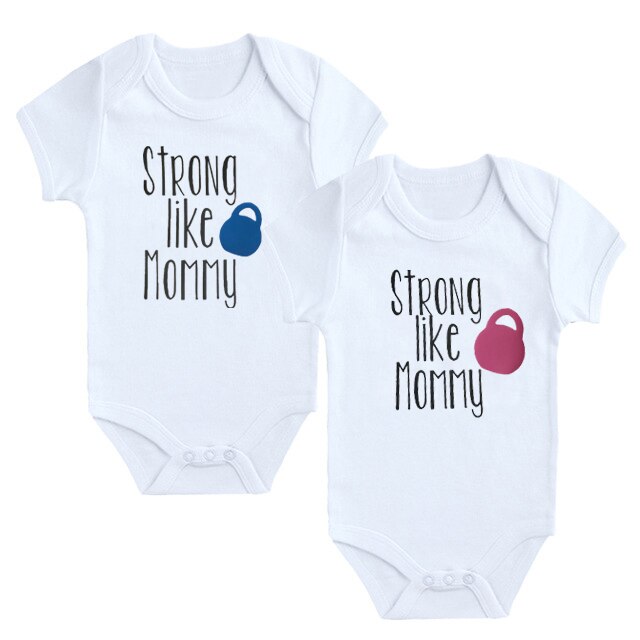 Shirerty Neugeborenen Baby Junge Mädchen Strampler Baumwolle Starke Wie Mutter Kurzarm Kleinkind Onesie Outfits Sommer Baby Kleidung
