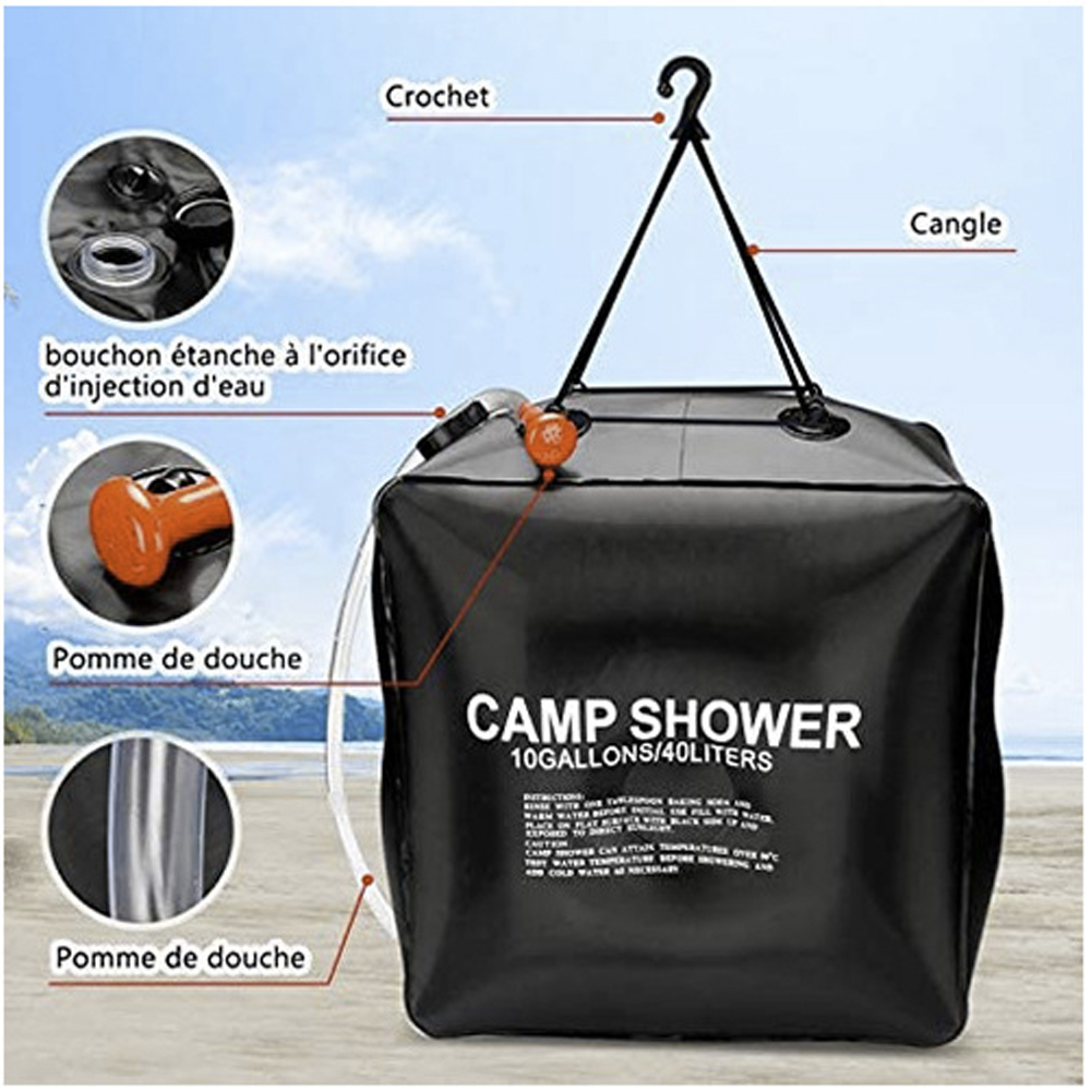 20/40L Water Bag Outdoor Camping Douche Bag Solar Verwarming Draagbare Vouwen Wandelen Klimmen Bad Apparatuur Douchekop Schakelbare
