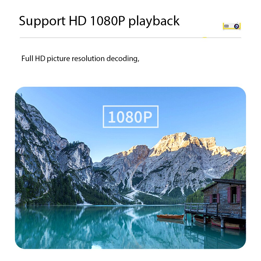 M1 Mini Projector Home Cinema Mediaspeler Ondersteuning 1080P Display AV USB SD Card USB Draagbare Pocket Beamer VS YG300