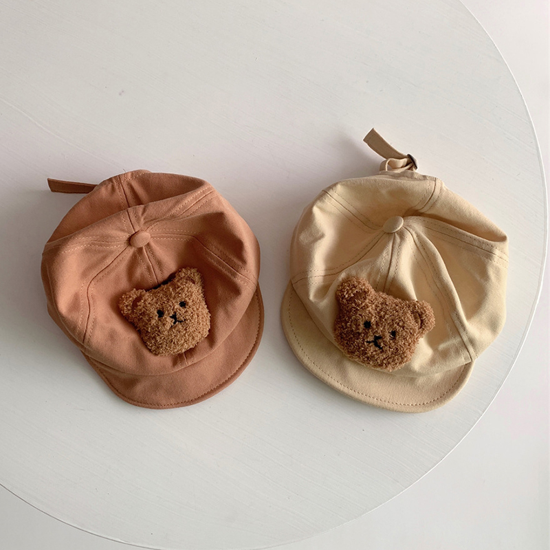 Berretto da bambino carino cartone animato orso ragazzi berretto da baseball proprietà cotone regolabile per bambini ragazze cappelli da suola cappellini con visiera morbida