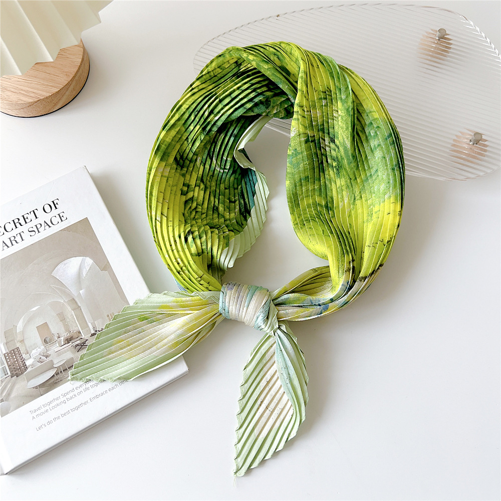 70*70Cm Vouwen Bloemenprint Vierkant Haar Sjaal Bandana 'S Haarband Hoofdband Hoofddoek Hoofddoek Tulband Omslagdoek: WHITE