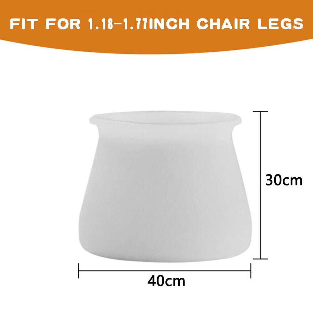 16Pcs Chair Foot Pad Silicone 40 mm Furniture Feet Protection Cap Non Slip Bottom For Round / Square Chair Leg Cover