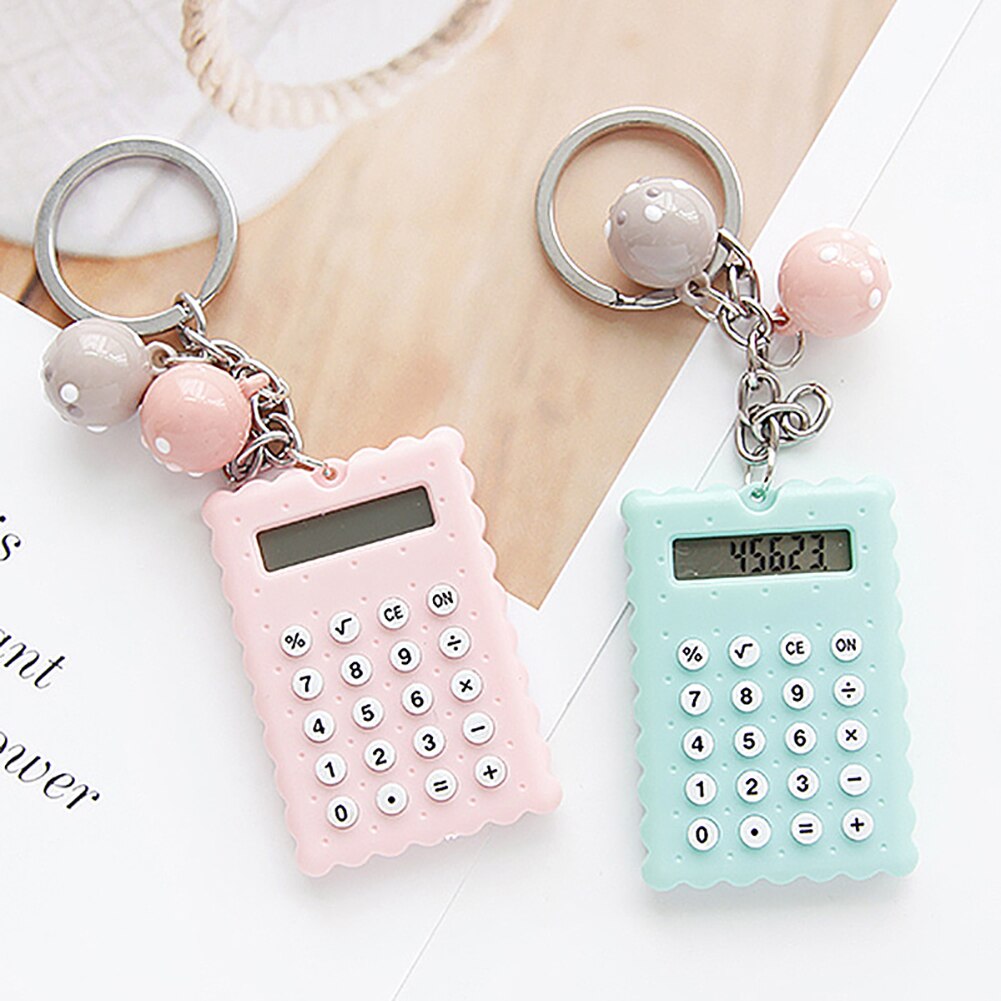 Portable Mini Calculators Keychain Electronic Calculator Battery Power Economical Calculator School Student Calculating Tools
