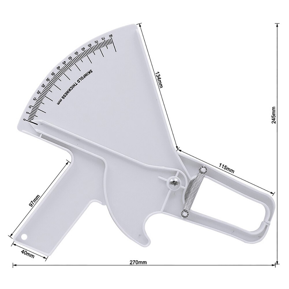 Skinfold Caliper 80mm Body Fat Caliper Body Fitness Tester Analyzer Fat Measure Beauty Health Keeper Slimming Measurement Tool