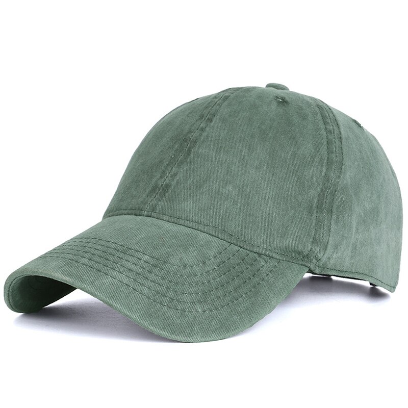 Mannen Baseball Cap Gewassen Katoen Baseball Cap Vrouwen Vintage Snapback Hoed Verstelbare Trucker Outdoor Caps Effen Kleur Hoed Bone: Green