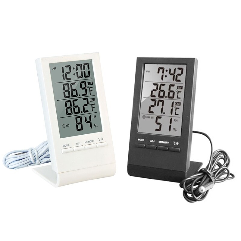 Thermometer Hygrometer Thermohygrometer with Probe for Measure Indoor and Outdoor Temperature Battery Not Included