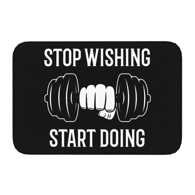 Eat, Sleep, Train, Repeat Fitness, Motivational Quotes Rug Doormat Kitchen Bathroom Fitness Room Entrance