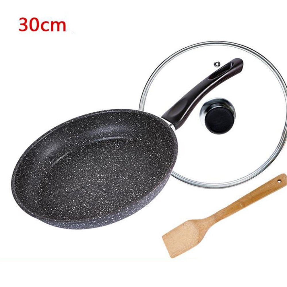 Wok gryde non-stick gryde med låg stegepande hjem haven induktion komfur gaskomfur pandekage pan bøf wok pan brød: 30cm 3 stk