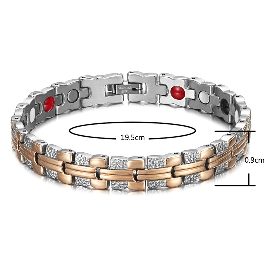 Rainso Trendy Bracelet Healing Magnetic Bracelet for Lady 4 Health Care Elements(Magnetic,FIR,Germanium,Negative ion) Hand Chain