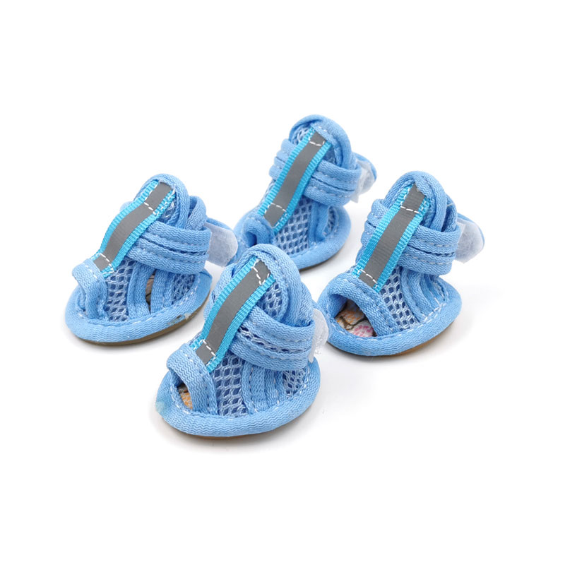 Schoenen Voor Honden Chihuahua Zomer Puppy Pet Cat Schoenen Zacht Ademend Hond Sandalen Anti-Slip Pet Hond Schoen Snoep kleuren Dierbenodigdheden: Blauw / 1