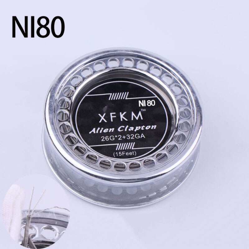 XFKM NI80/A1/316 5 m/rotolo alieno fuso Clapton per RDA RBA atomizzatore ricostruibile fili di riscaldamento strumento bobina alieno Clapton filo di riscaldamento: alien-2-26-ni80